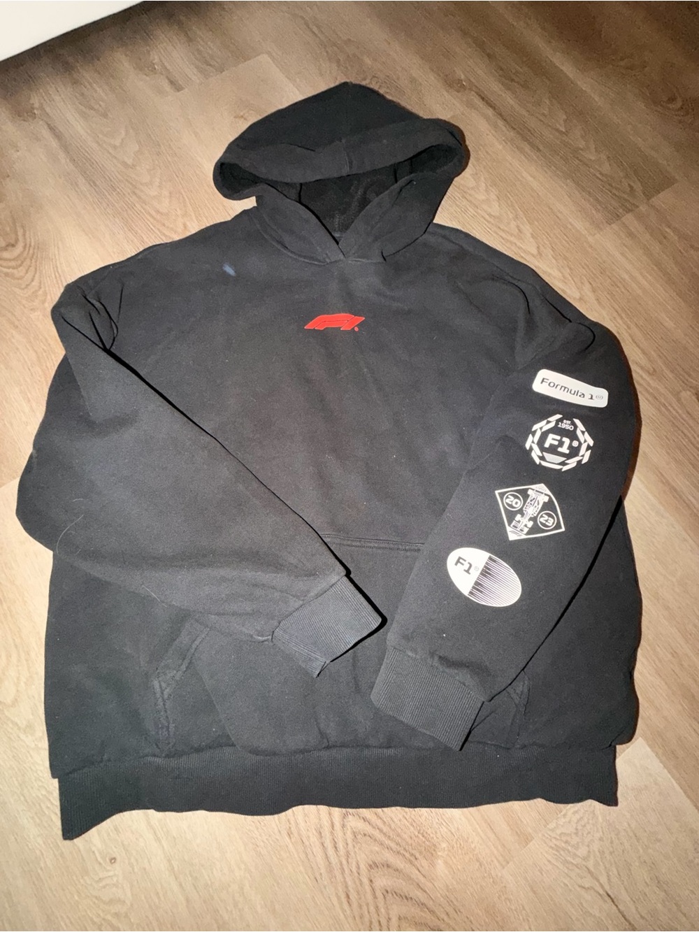 Men's Black Formula 1 Logo Pullover Hoodie
